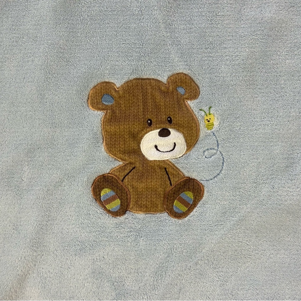 Baby Starters Teddy Bear Bumble Bee Baby Blanket Blue Brown Security Lovey